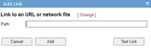Screenshot showing the Link to an URL or network file.